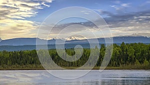 Sunset Over Alaskan Mountain Range