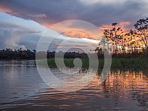 Sunset over Amazon