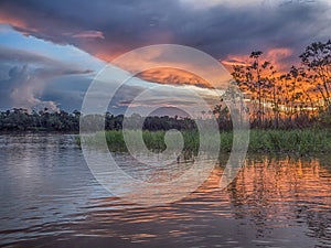 Sunset over Amazon