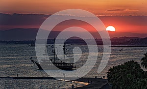 Sunset over the Antalya bay
