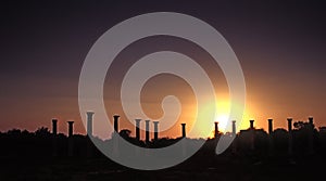 Sunset over antique Greece