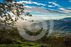 Sunset over the Apennines in the Tuscany region