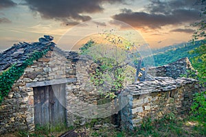 Sunset Over Ardeche Ruins