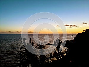 Sunset over the Atlantic, from the Island of Madeira, Portugal