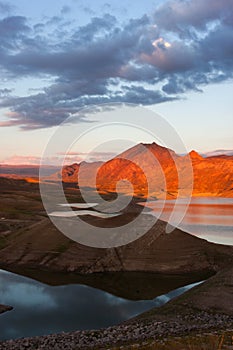 Sunset over Azat reservoir