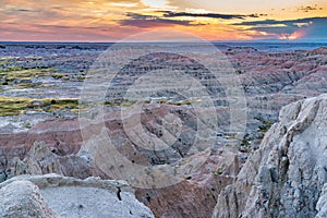 Sunset over Badlands National Park