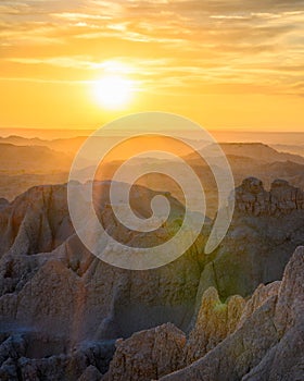 Sunset over the Badlands of South Dakota