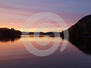 Sunset over Barrett`s Cove, Maine