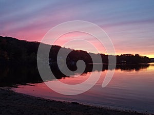 Sunset over Barrett`s Cove, Maine