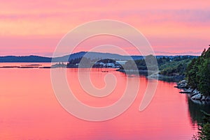 Sunset over Bay of Fundy