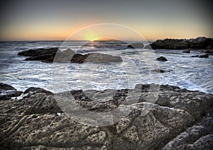 Sunset over beach at Leo Carillo