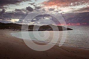 Sunset over the beach of Traigh Siar