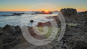 Sunset over Bean Hollow State Beach, Pescadero, California, USA