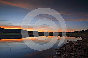 Sunset over Boorooberongal Lake Penrith