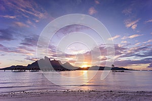 Sunset over Bora Bora