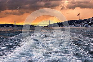 Sunset over Bosphorus, Istanbul