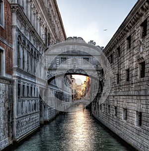 Sunset over the Bridge of Sighs