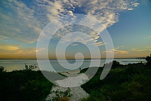 Sunset  over the Brighton-Le-sands beach, Sydney,