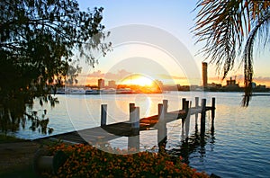 Sunset Over Broadwater photo