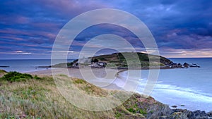 Sunset over Burgh Island and Bigbury Bay, Devon