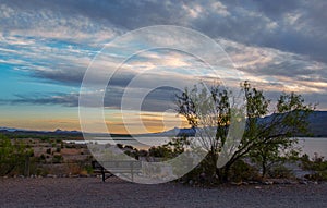 Sunset over Caballo Lake in New Mexico