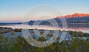 Sunset over Caballo Lake in New Mexico