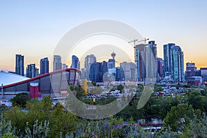 Sunset Over Calgary Downtown