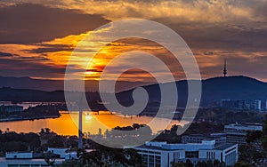 Sunset over Canberra photo