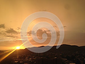 Sunset over the caos photo