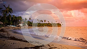 Sunset over Caribbean sea