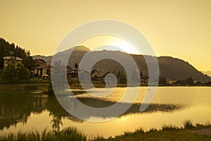 Sunset over Chatel village,