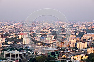 Sunset over the city bangkok