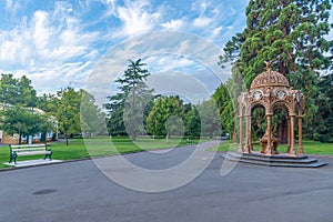 Sunset over city park in Launceston, Australia