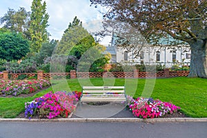 Sunset over city park in Launceston, Australia