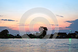 Sunset over the city of Sulina and the Danube Delta