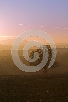 Sunset over Clee Hills