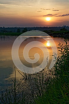 Sunset over the coastal towns.