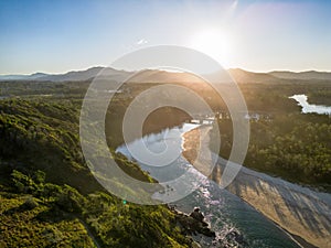 Sunset over Coffs Harbour inlet