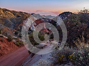 Sunset over Cottonwood Road in Grand Staircase