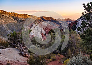 Sunset over Cottonwood Road in Grand Staircase