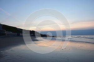 Sunset over Cromer beach in Norfolk