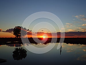 Sunset over a Dam, Longreach, Queensland