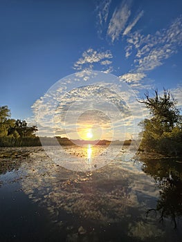 Sunset over Danube Delta, scenery view