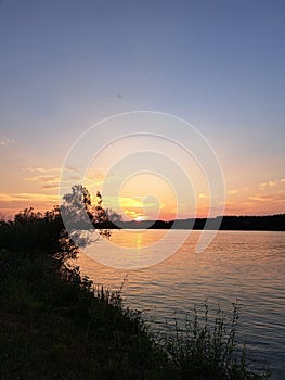 Sunset over the Danube at Loweraustria