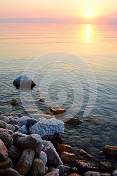 Sunset over the Dead Sea, Jordan