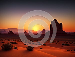 Sunset over the desert Capture the beauty of the underwater world made with generative ai