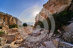 Dingli Cliffs, Malta, sunset, rock