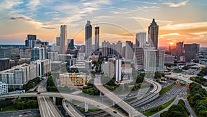 Sunset over Downtown Atlanta, Georgia, USA