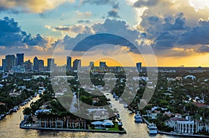 Sunset over downtown Fort Lauderdale