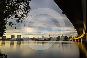 Sunset over Downtown Umea, Sweden